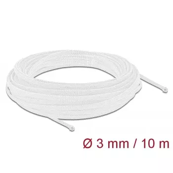 Geflechtschlauch DeLOCK 20692 10 m x 3 mm weiß