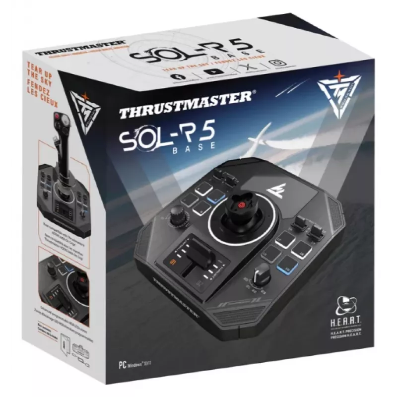 Gaming-Lenkradbasis Thrustmaster Sol‑R 5 Base Schwarz USB Typ‑C, Analog/Digital, für PC, 196×196×67 mm