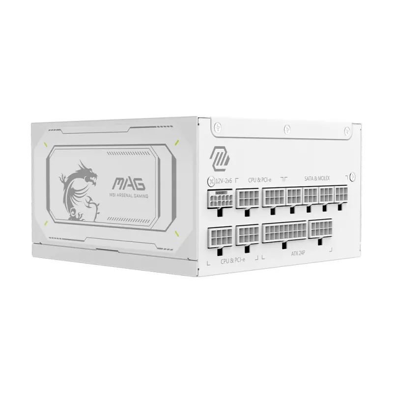 Netzteil MSI MAG A1000GL PCIE5 WHITE 1000 W ATX 24-Pin, 80 PLUS Gold, 135 mm Lüfter