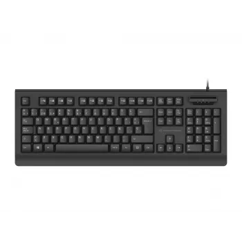 CONCEPTRONIC USB-Tastatur mit Smart-ID-Kartenleser KAYNE01IT — Full-Size 105 Tasten, italienisches Layout, kabelgebunden, 1,5 m Kabel, Schwarz