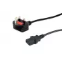 Equip UK Stromkabel, C13 auf BS1363, 2 m, Schwarz, 10 A Sicherung