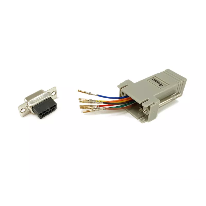 Equip DB9 auf RJ45 Adapter Female Seriell Grau 72x33x16mm