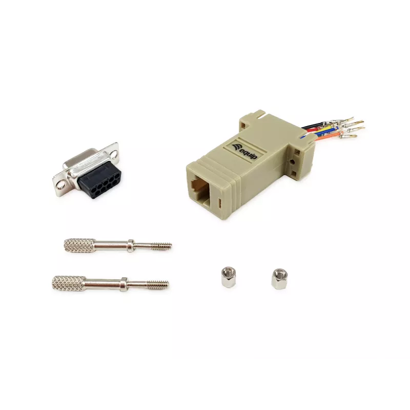 Equip DB9 auf RJ45 Adapter Female Seriell Grau 72x33x16mm