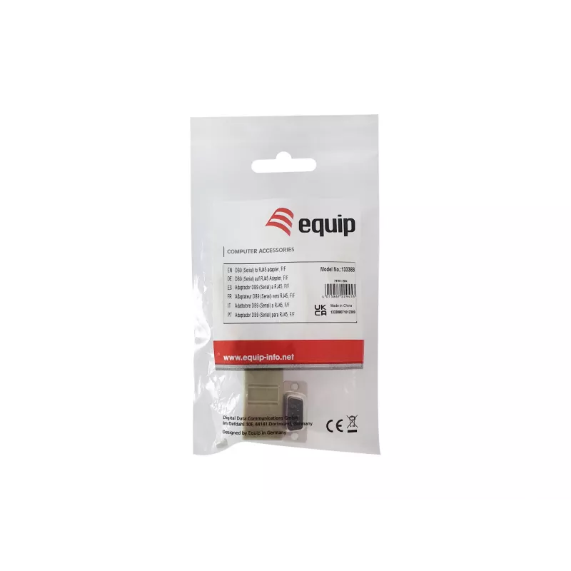 Equip DB9 auf RJ45 Adapter Female Seriell Grau 72x33x16mm
