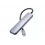EQUIP USB‑C 6‑in‑1 Multifunktionsadapter — HDMI 4K/60Hz, 4× USB‑C Gen2 (10Gbps), 100W PD, 0,25 m Kabel, Grau
