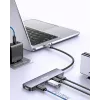 EQUIP USB‑C 6‑in‑1 Multifunktionsadapter — HDMI 4K/60Hz, 4× USB‑C Gen2 (10Gbps), 100W PD, 0,25 m Kabel, Grau