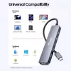EQUIP USB‑C 6‑in‑1 Multifunktionsadapter — HDMI 4K/60Hz, 4× USB‑C Gen2 (10Gbps), 100W PD, 0,25 m Kabel, Grau
