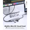 EQUIP USB‑C 6‑in‑1 Multifunktionsadapter — HDMI 4K/60Hz, 4× USB‑C Gen2 (10Gbps), 100W PD, 0,25 m Kabel, Grau