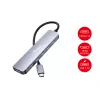 EQUIP USB‑C 6‑in‑1 Multifunktionsadapter — HDMI 4K/60Hz, 4× USB‑C Gen2 (10Gbps), 100W PD, 0,25 m Kabel, Grau