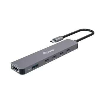 Equip USB-C 6-in-1 Multifunktionsadapter, HDMI 4K/30Hz, USB-C x4, USB-A x1, 5Gbps, 100W USB PD