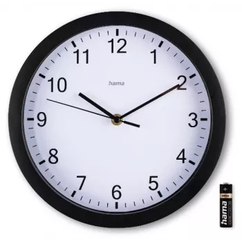 Hama Elba Quarzuhr Rund Schwarz, Weiß