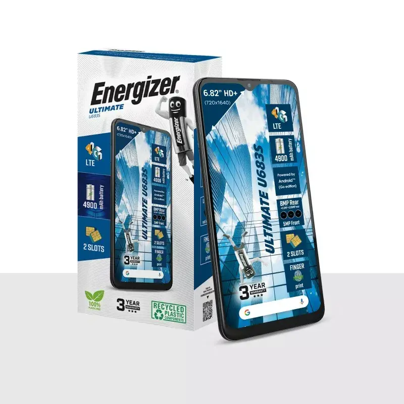 Smartphone Energizer U683SEU, 6,82 Zoll Display, 2 GB RAM, 64 GB, schwarz