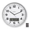Hama 00185878 Wand-/Tischuhr Analoguhr Rund Silber, Weiß