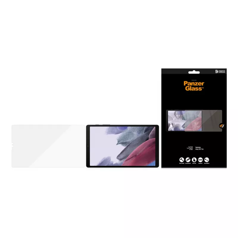PanzerGlass® Displayschutzfolie Samsung Galaxy Tab A7 Lite, Samsung, Samsung - Galaxy Tab A7 Lite, Trockenanbringung, Kratzfest, Stoßfest, Transparent, 1 Stk.