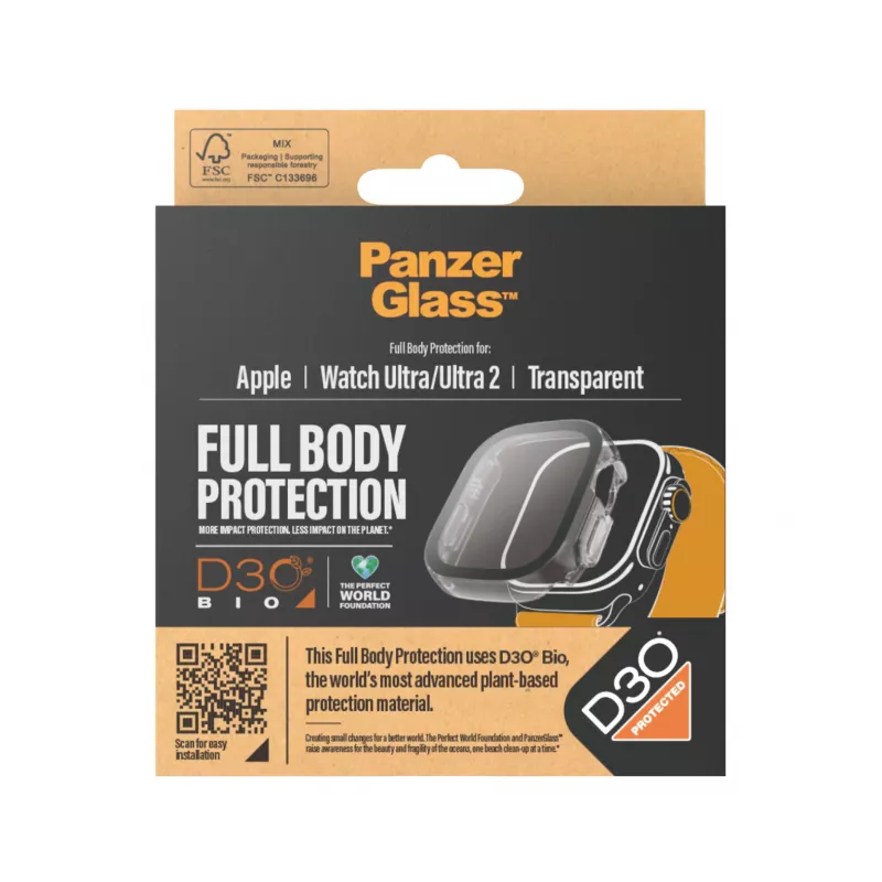 PanzerGlass ® Full Body Transparent mit D3O® Apple Watch Ultra | Ultra 2 | 49mm