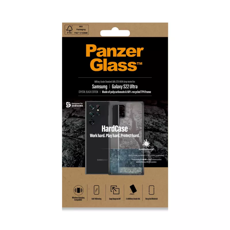 PanzerGlass® HardCase Samsung Galaxy S22 Ultra 5G – Smokey Schwarz