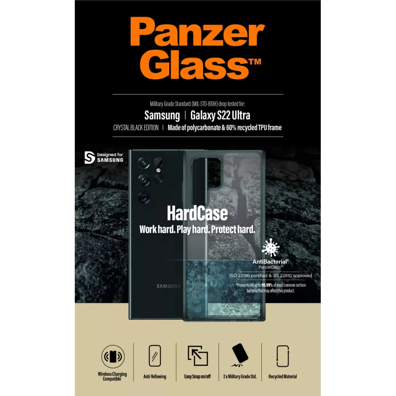 PanzerGlass® HardCase Samsung Galaxy S22 Ultra 5G – Smokey Schwarz