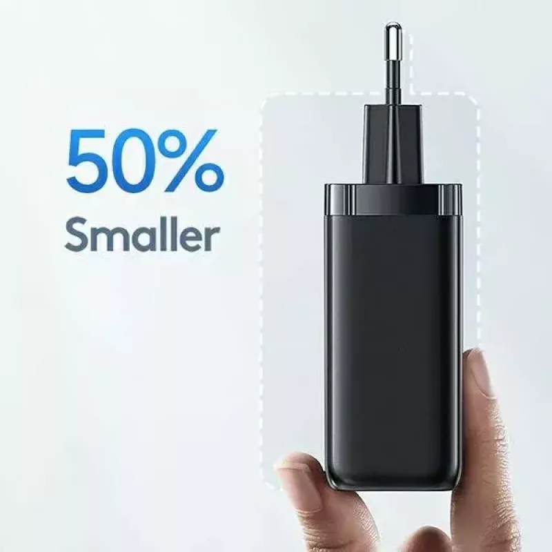 Ladegerät usams T47 USB / USB‑C 65W PD Schnellladegerät — 65W USB Power Delivery, USB-A + USB-C Anschlüsse