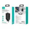 Ladegerät usams T47 USB / USB‑C 65W PD Schnellladegerät — 65W USB Power Delivery, USB-A + USB-C Anschlüsse