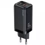 Ladegerät usams T47 USB / USB‑C 65W PD Schnellladegerät — 65W USB Power Delivery, USB-A + USB-C Anschlüsse