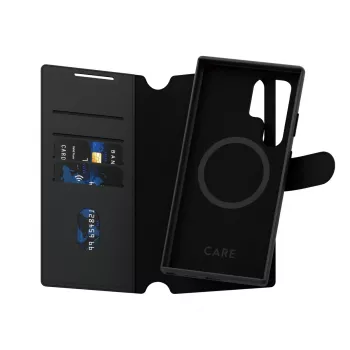 Handyhülle PanzerGlass CARE Feature Case Tango Two-in-One Wallet, kompatibel mit Samsung Galaxy S24 Ultra, transparent