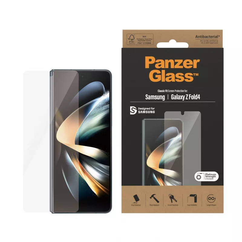 PanzerGlass Displayschutzfolie für Samsung Galaxy Z Fold4 Antibakteriell Kratzfest