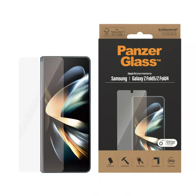 PanzerGlass Displayschutzfolie für Samsung Galaxy Z Fold4 Antibakteriell Kratzfest