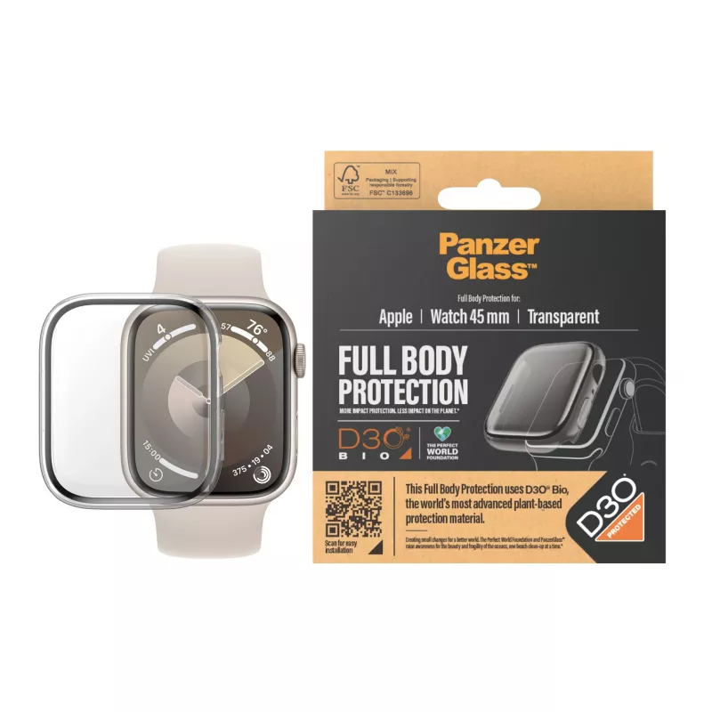 PanzerGlass ® Full Body Transparent w. D3O® Apple Watch Series 9 | 45mm
