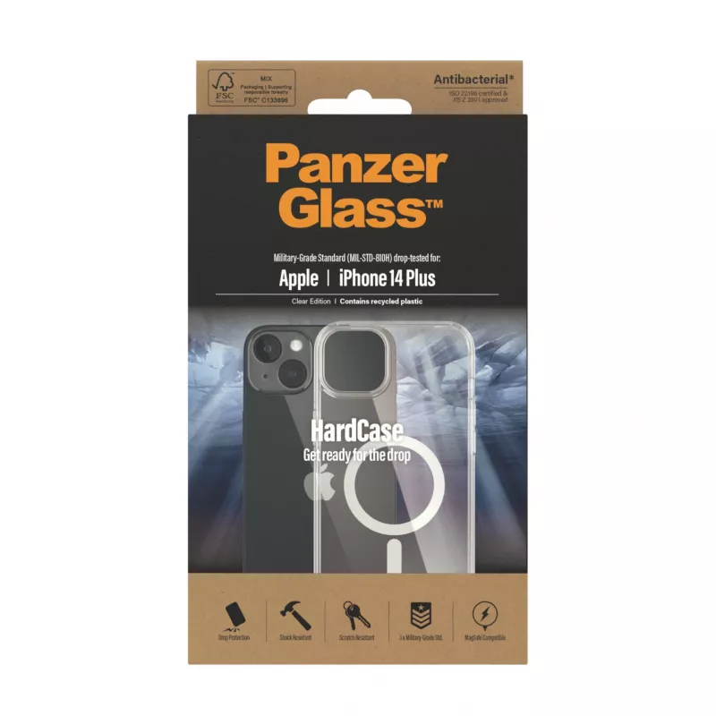 PanzerGlass ® HardCase Transparent mit weißem MagSafe iPhone 14 Plus