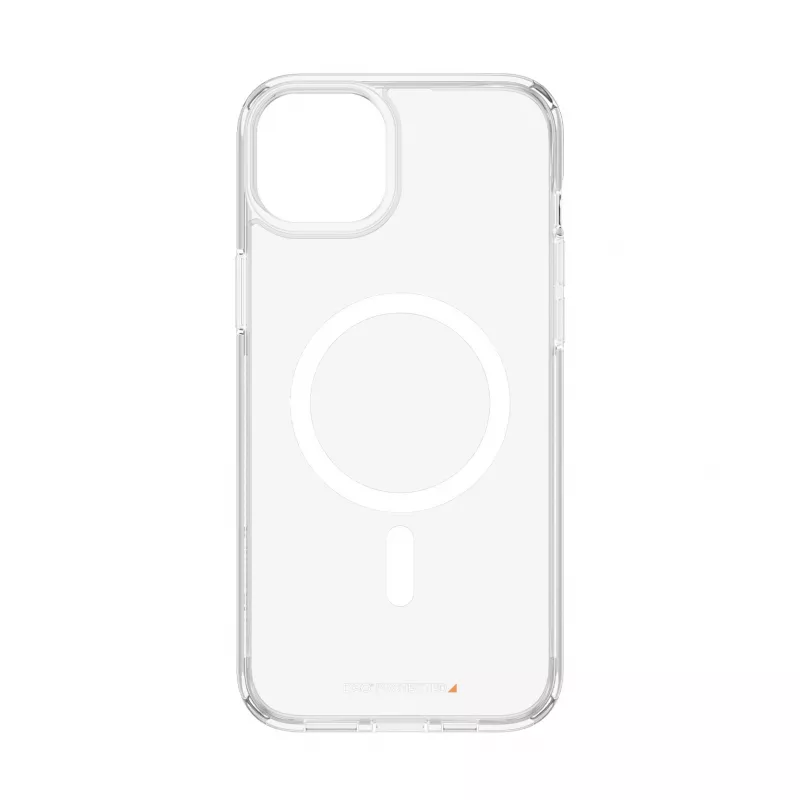 Schutzhülle HardCase MagSafe Handyhülle PanzerGlass für iPhone 15 Plus — transparentes recyceltes Kunststoff, passend für 6,69-Zoll-Bildschirm