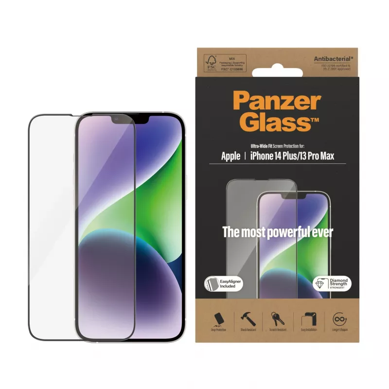 PanzerGlass ® Displayschutzfolie iPhone 14 Plus | 13 Pro Max | Ultra-Wide Fit mit EasyAligner