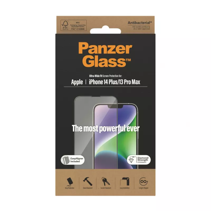 PanzerGlass ® Displayschutzfolie iPhone 14 Plus | 13 Pro Max | Ultra-Wide Fit mit EasyAligner