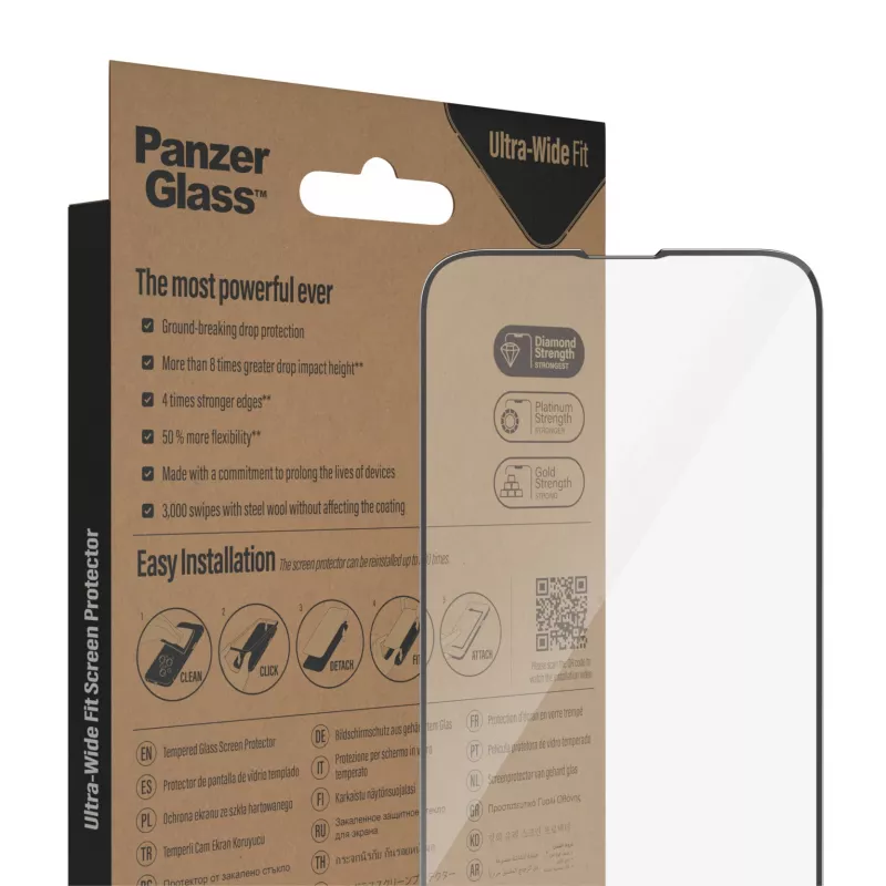 PanzerGlass ® Displayschutzfolie iPhone 14 Plus | 13 Pro Max | Ultra-Wide Fit mit EasyAligner