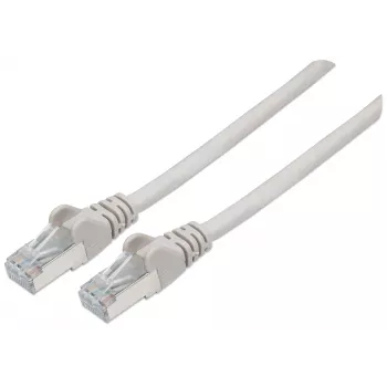 Intellinet Netzwerk-Patchkabel, Cat6A, 15 m, Grau, Kupfer, S/FTP, LSOH / LSZH, PVC, RJ45, vergoldete Kontakte, rastnasenschutz, mit Zugentlastung, lebenslange Garantie