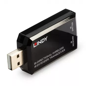 Lindy Bi-directional Wireless IR Extender, Transceiver, AV-Sender und -Empfänger, 150 m, Kabelgebunden, Schwarz