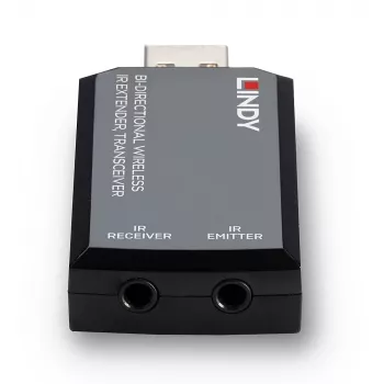 Lindy Bi-directional Wireless IR Extender, Transceiver, AV-Sender und -Empfänger, 150 m, Kabelgebunden, Schwarz