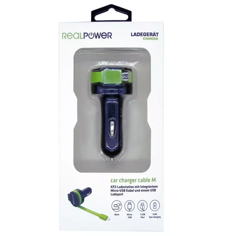 Mobiles Ladegerät RealPower 257635 Universal Schwarz Grün