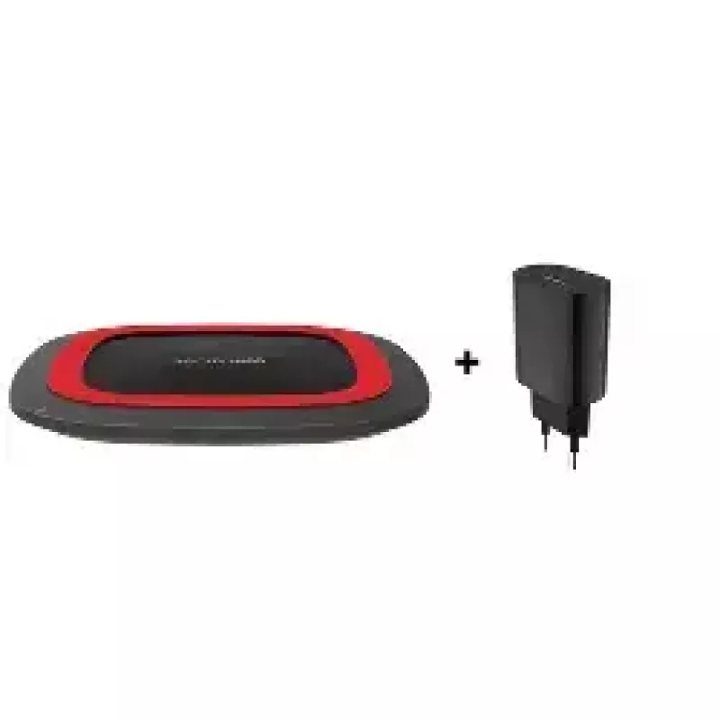 Kabelloses Ladegerät RealPower FreeCharge-10 Smartphone Schwarz Rot