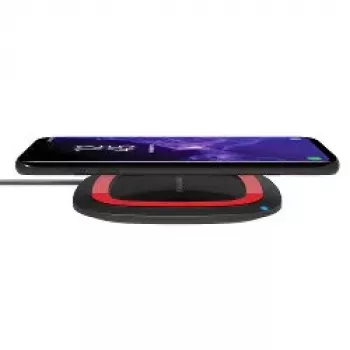 Kabelloses Ladegerät RealPower FreeCharge-10 Smartphone Schwarz Rot