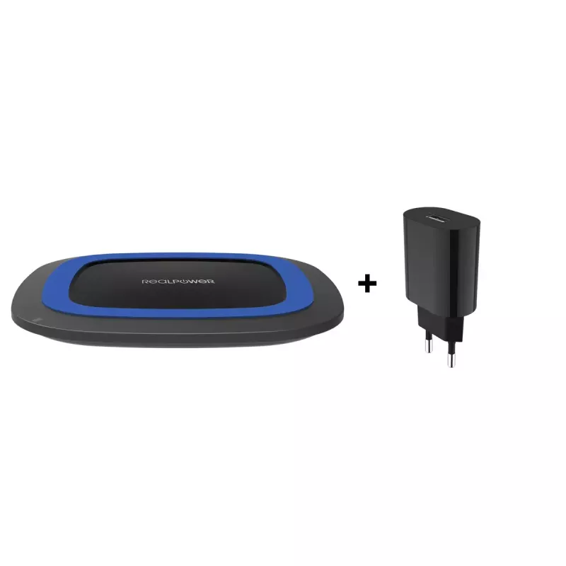 Ladegerät Indoor RealPower FreeCharge-10 Smartphone Schwarz