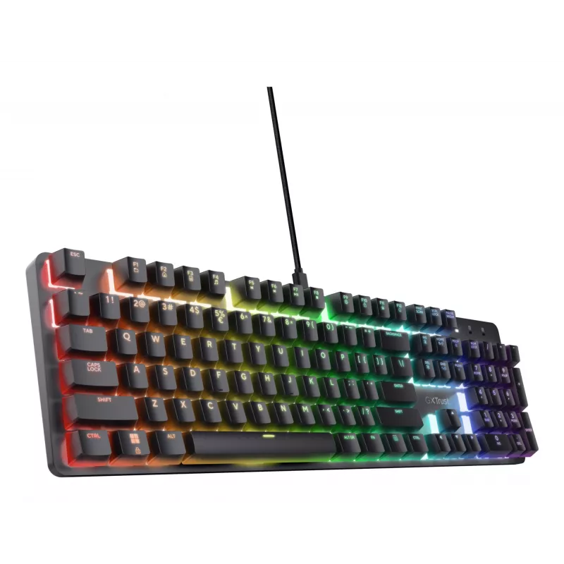 Gaming-Tastatur Trust GXT 871 Zora Mechanical USB RGB Schwarz