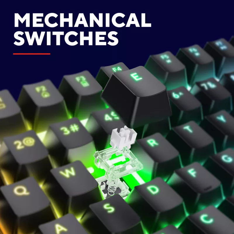 Gaming-Tastatur Trust GXT 871 Zora Mechanical USB RGB Schwarz