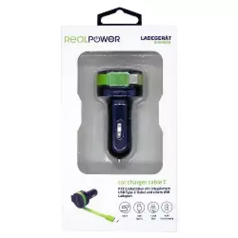 Mobiles Ladegerät RealPower 257636 Universal Schwarz Grün