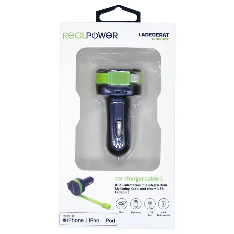 Mobiles Ladegerät RealPower 257637 Universal Schwarz Grün