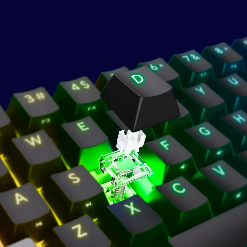 Trust GXT 867 Acira Gaming-Tastatur USB QWERTZ Deutsch Schwarz Grau 60% Mechanisch RGB