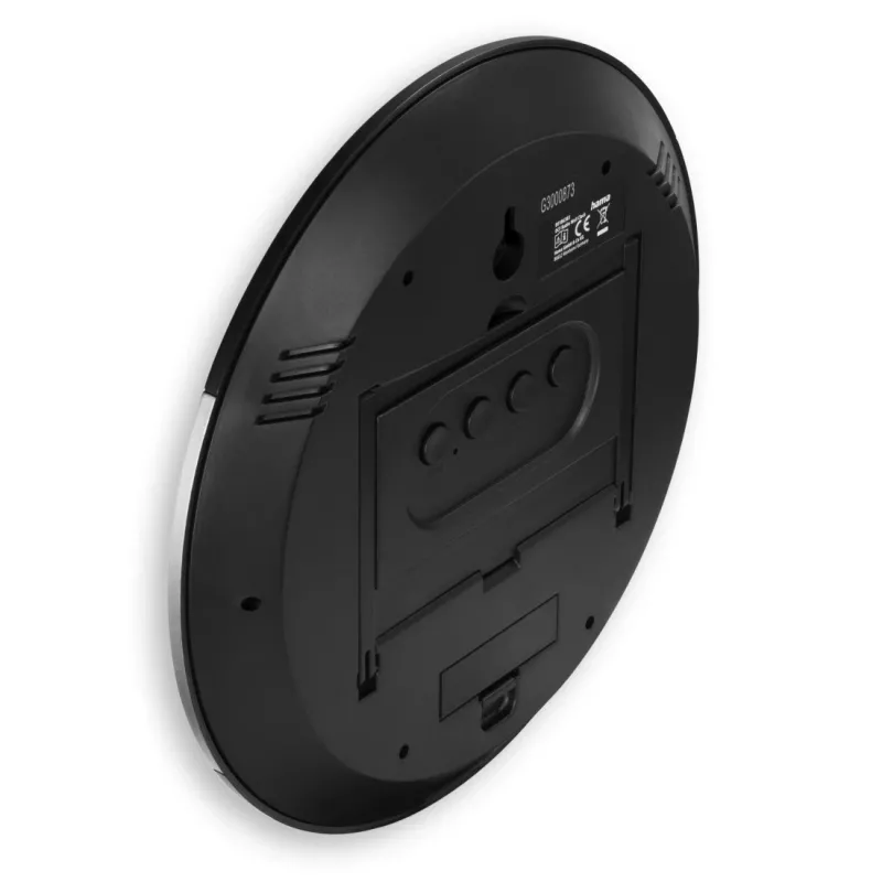 Hama Ischia Funkwecker rund Schwarz, Silber