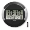 Hama Ischia Funkwecker rund Schwarz, Silber
