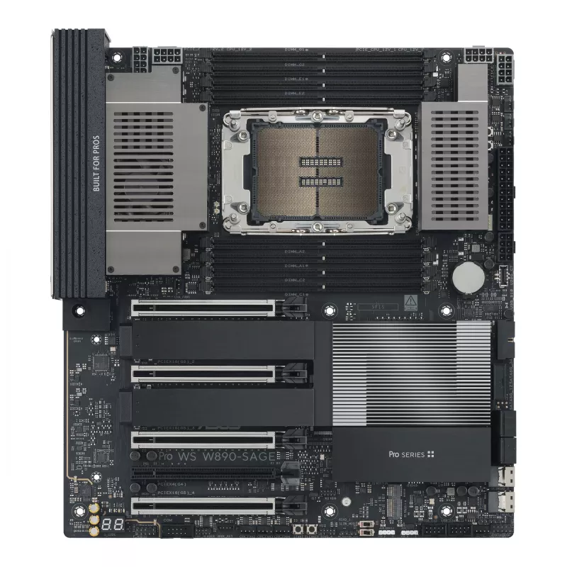 Motherboard ASUS PRO WS W890-SAGE — Intel W890, LGA 4710-2, CEB, 8× DIMM, DDR5, Quad-channel, 2.5G & 10G Ethernet