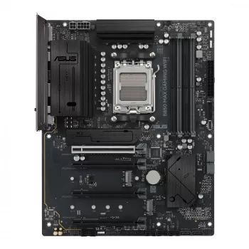 Mainboard ASUS B850 MAX GAMING WIFI Sockel AM5 ATX, AMD B850, DDR5, 4 DIMM, 256 GB, Wi‑Fi 6E, 2.5Gb Ethernet