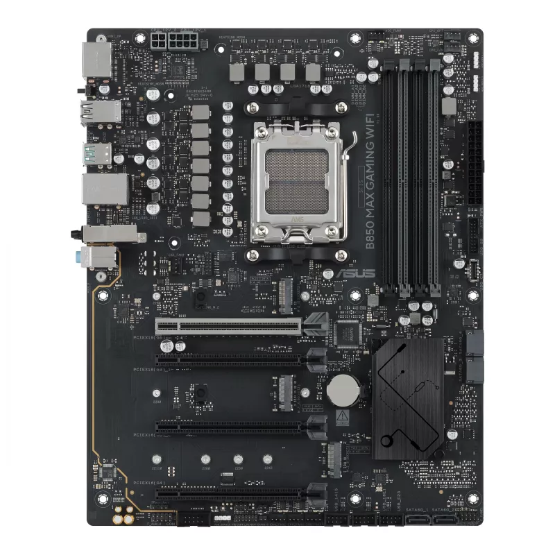 Mainboard ASUS B850 MAX GAMING WIFI Sockel AM5 ATX, AMD B850, DDR5, 4 DIMM, 256 GB, Wi‑Fi 6E, 2.5Gb Ethernet